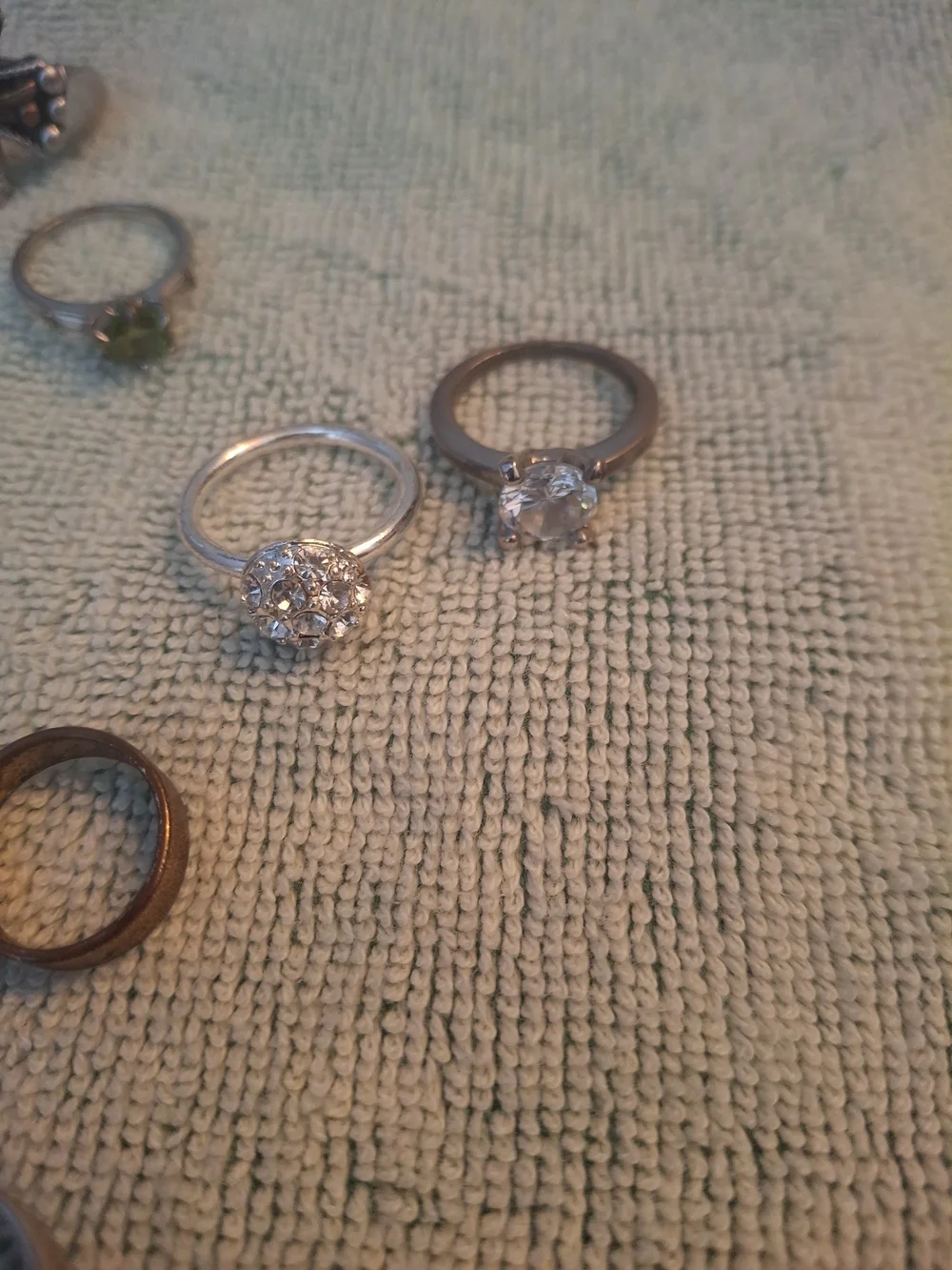 Mixed Silver Tone Women’s Ring Set with Turquoise Accent